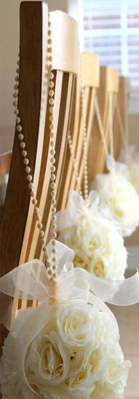 Pearl String Strands Chair Decorations