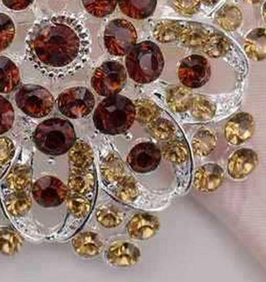 Amber Rhinestone Brooch