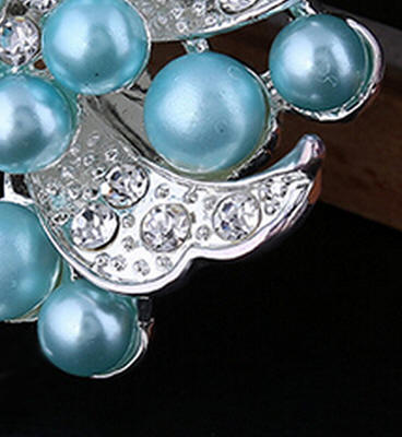 Aquamarine Rhinestone Brooch