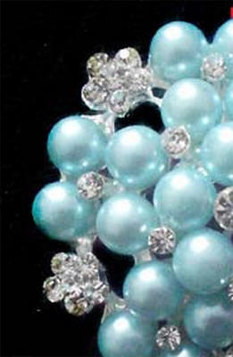 Aquamarine Rhinestone Brooch