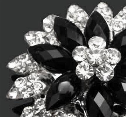 Black Rhinestone Brooch