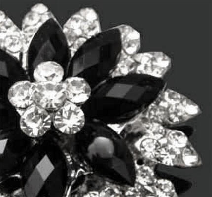 Black Rhinestone Brooch