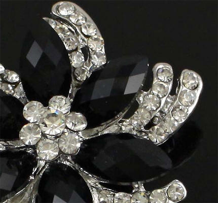 Black Rhinestone Brooch