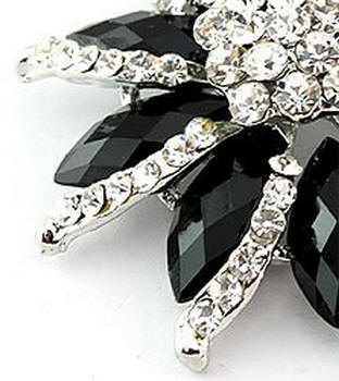 Black Rhinestone Brooch