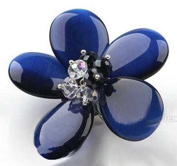 Blue Rhinestone Brooch