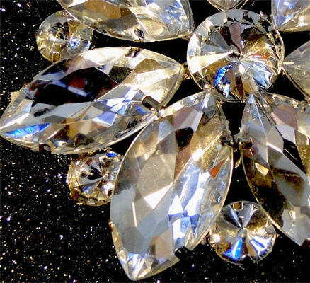 Clear Rhinestone Brooch