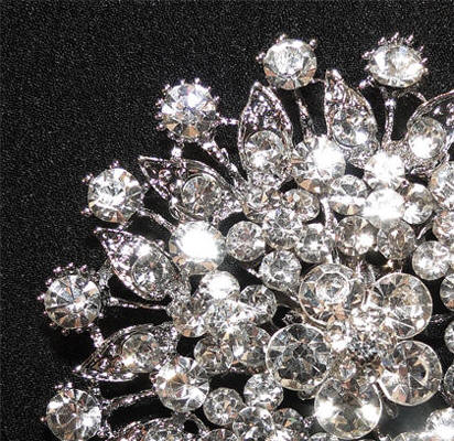 Clear Rhinestone Brooch