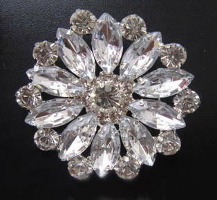 Clear Rhinestone Brooch