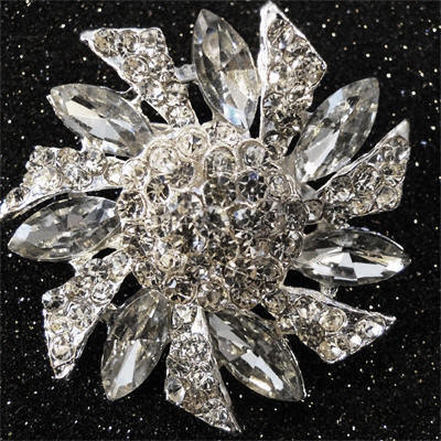 Clear Rhinestone Brooch