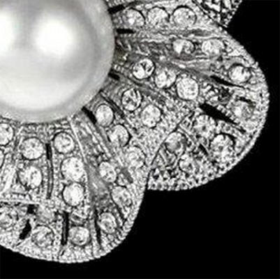 Pearl Rhinestone Brooch