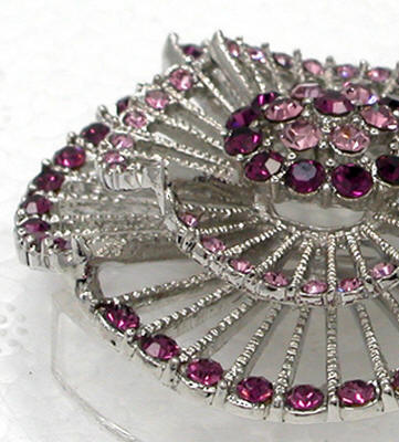 Purple Rhinestone Brooch