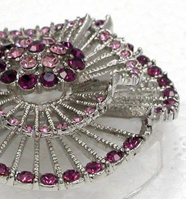Purple Rhinestone Brooch