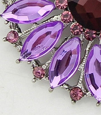 Purple Rhinestone Brooch