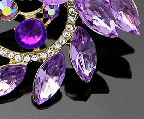 Purple Rhinestone Brooch