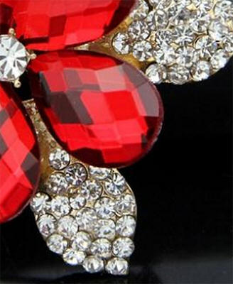 Red Rhinestone Brooch