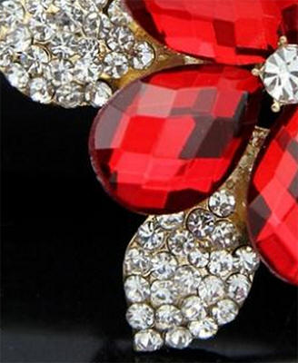 Red Rhinestone Brooch