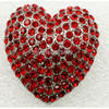 Red Rhinstone Heart Brooch