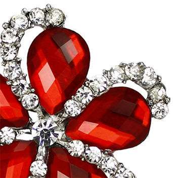 Red Rhinestone Brooch