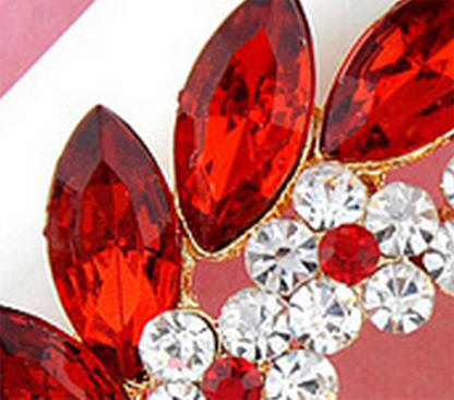 Red Rhinestone Brooch