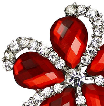 Red Rhinestone Brooch