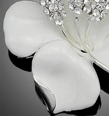 White Rhinestone Brooch