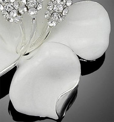 White Rhinestone Brooch