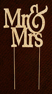 Gold Mr & Mrs Cake Topper