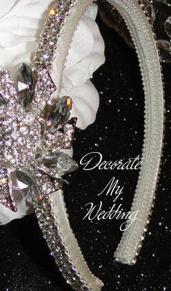 Rhinestone Banding on Bridal Headband