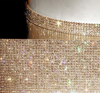 Gold Mesh Rhinestones