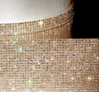 Gold Mesh Rhinestones