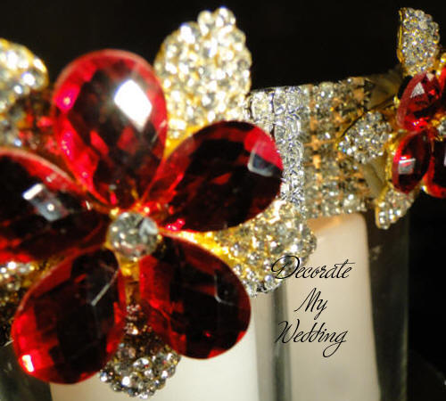 Rhinestone Brooch Candleholders