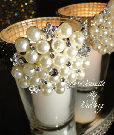 Rhinestone Brooch Candleholders