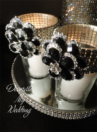 Rhinestone Brooch Candleholders