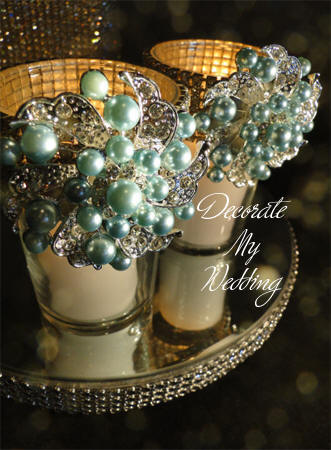 Rhinestone Brooch Candleholder