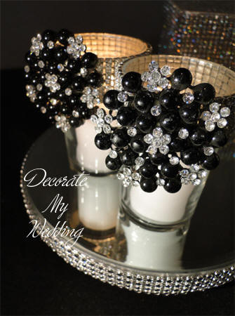 Rhinestone Brooch Candleholders