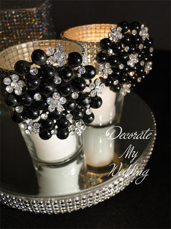 Rhinestone Brooch Candleholders