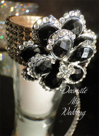 Rhinestone Brooch Candleholders