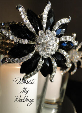 Rhinestone Brooch Candleholders