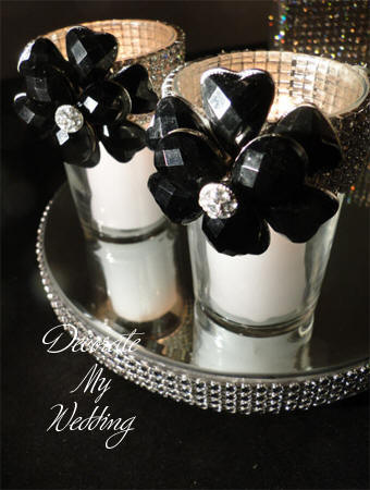 Rhinestone Brooch Candleholders