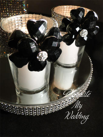 Rhinestone Brooch Candleholders