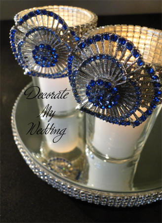 Rhinestone Brooch Candleholders