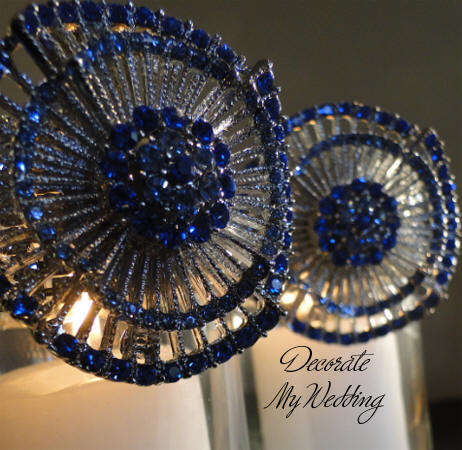 Rhinestone Brooch Candleholders