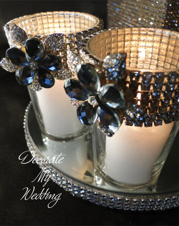 Rhinestone Brooch Candleholders