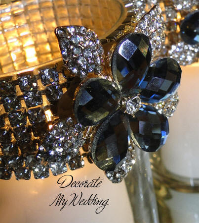 Rhinestone Brooch Candleholders