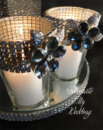 Rhinestone Brooch Candleholders