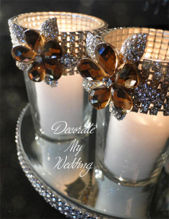 Rhinestone Brooch Candleholder