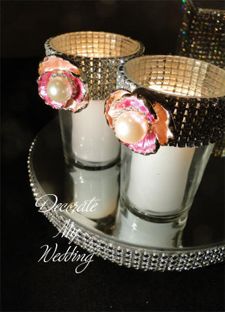 Rhinestone Brooch Candleholders