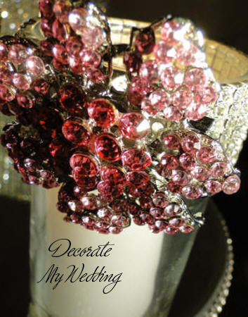 Rhinestone Brooch Candleholders