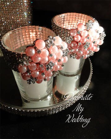 Rhinestone Brooch Candleholders