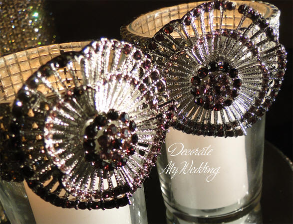 Rhinestone Brooch Candleholders